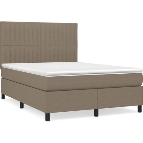 Maison Exclusive - Giroletto a Molle con Materasso Tortora 140x200 cm in Tessuto (1/5)