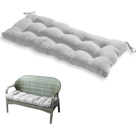 Coussin de banc 90 x 50 cm pour fauteuil à bascule 2/3 places, doux et antidérapant, de forme rectangulaire, pour intérieur et extérieur (jardin, terrasse, etc.). (1/5)