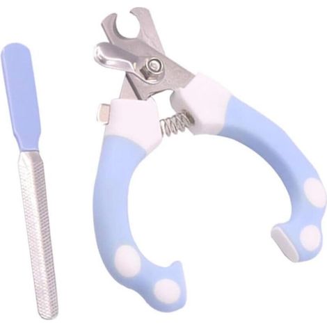 Coupe-ongles pour animaux de compagnie taille L - Coupe-ongles en acier inoxydable - Coupe-ongles à mâchoire verrouillable - Bleu