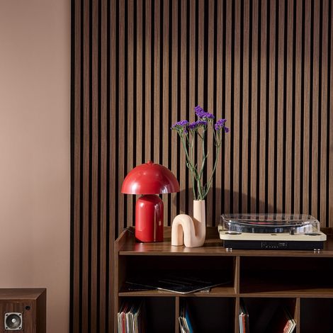 Set de 4 panneaux muraux acoustiques décoratifs en feutrine et MDF noyer 60x120cm - Kyoto