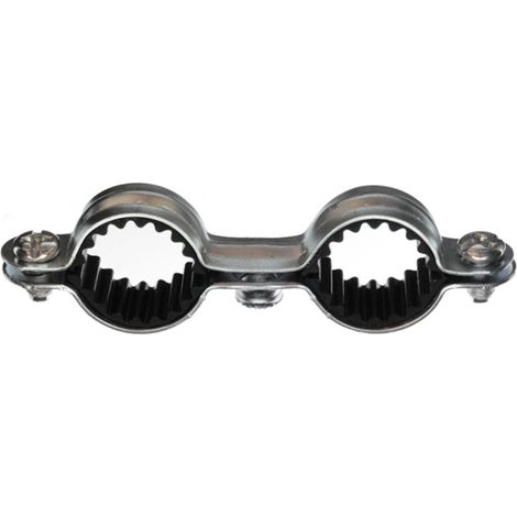 Collier de fixation isophonique double M7X150 Diamètre 16 Acier zingué - 30 pièces (1/3)