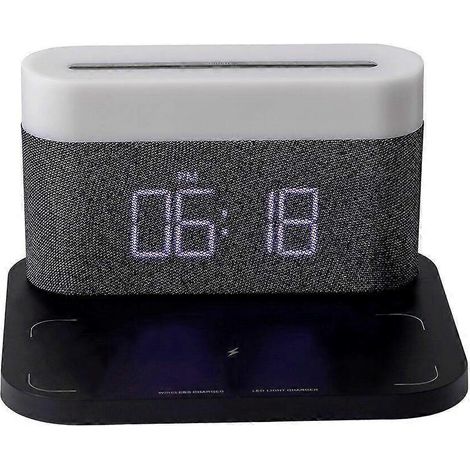 Réveil sans fil 3 en 1 avec veilleuse réglable - charge rapide et luminosité réglable sur plusieurs niveaux (1/5)