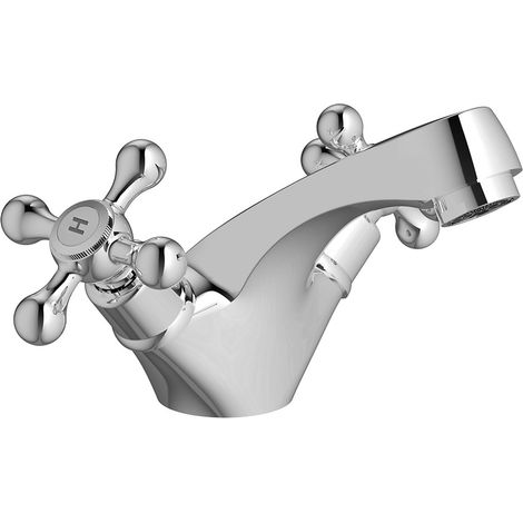 Signature Mayfair Basin Mixer Tap Dual Handle with Waste - Chrome (1/2)