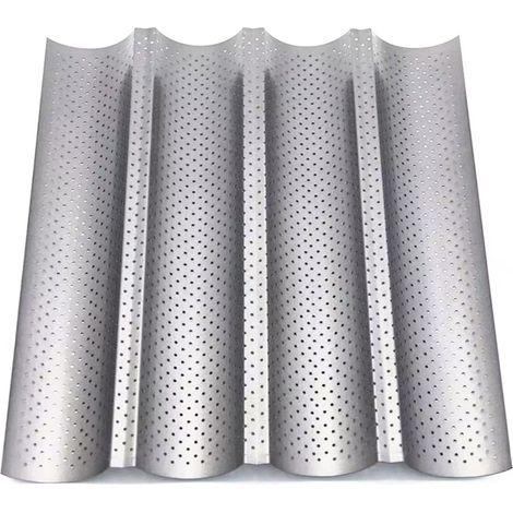 Perforierte Backform für 4 Baguettes, Antihaft-Zubehör, unverzichtbar für perfekte Baguettes