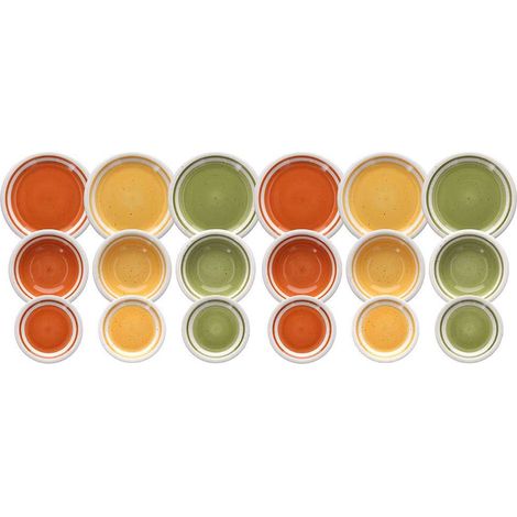 Servicio de Vajilla Otoño 18 Piezas Gres Multicolor