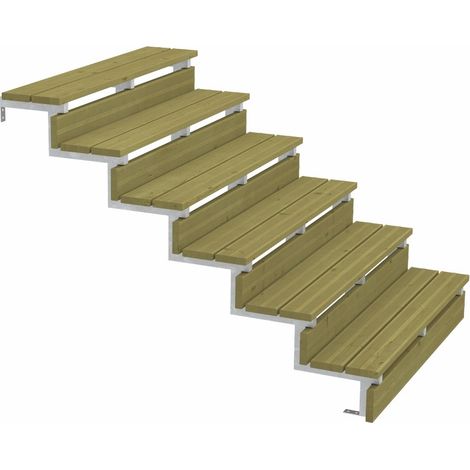 Plus Außentreppe Kiefer/Feuerverzinkt 6 Stufen 120 cm breit Außentreppe