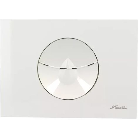 Nicoll – Plaque de commande WC double volume – 204,5x147mm – Épaisseur cloison 16 à 75mm – Matériau ASA – Chasse d'eau économique