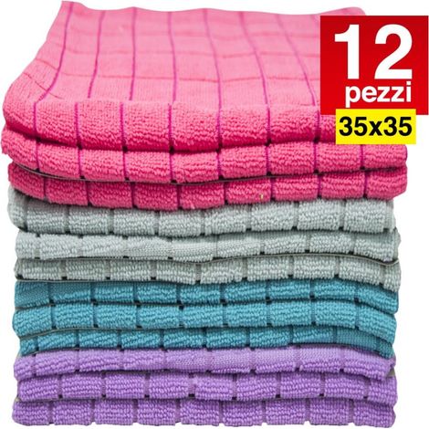 Trade Shop - 12 Paños De Microfibra 35x35cm Toalla Multiusos Para Lavado De Coches - (1/5)