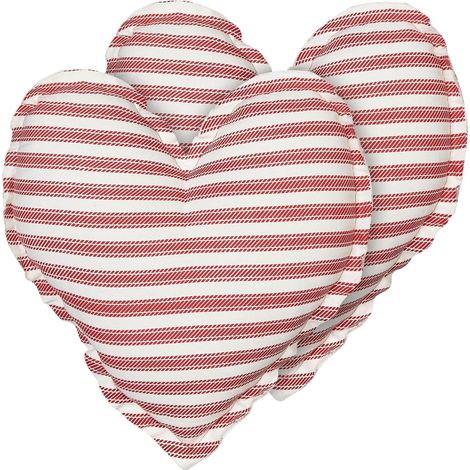 Dekokissen 2er Set RUBIA Baumwolle 45 x 45 cm Rot Streifenmuster