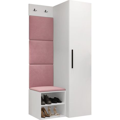 Conjunto para recibidor Nitos III, Manila 09, 191x82x50cm, Tapiz, Aglomerado laminado, Colocada, Montada en la pared