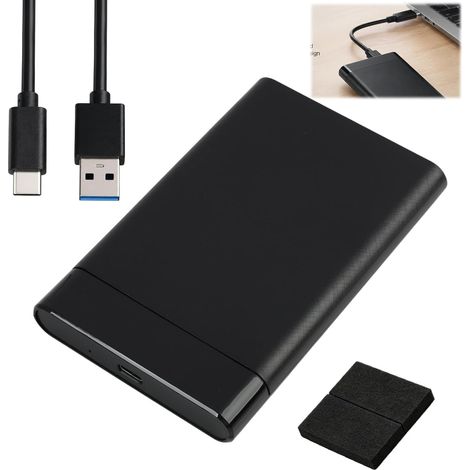 External Enclosure for 2.5" Hard Drives  USB-C 3.1 Gen 2 - 6Gbps  Compatible with 2.5" SATA HDD/SSD (7mm/9.5mm) with UASP & Trim  Tool-Free Installation  Windows/Mac/Linux Compatible  Cable Included (1/5)
