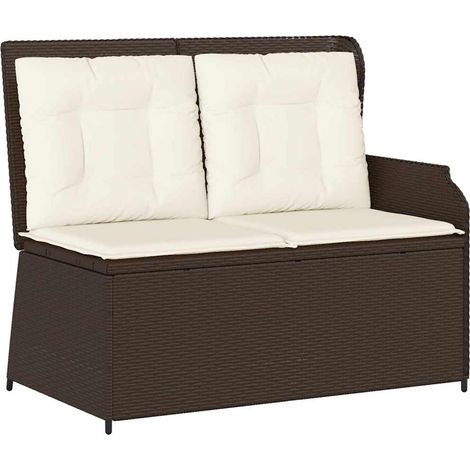 Maison Exclusive - Sillón reclinable de jardín con cojines ratán