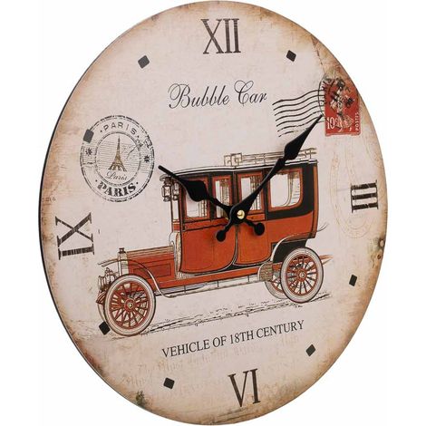 Reloj de pared de madera blanco d34x2 (1/5)