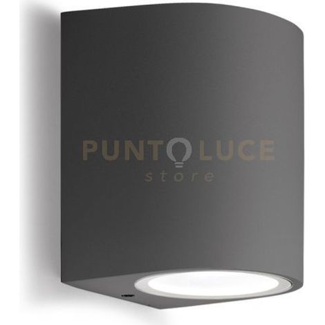 GES901- APPLIQUE GRIGIO ANTRACITE 1 LUCE ATTACCO GU10 IP44 6,8X10CM