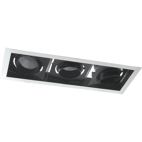 "Incasso LED APOLLO antiriflesso nero con luce orientabile 3x20W luce naturale"
