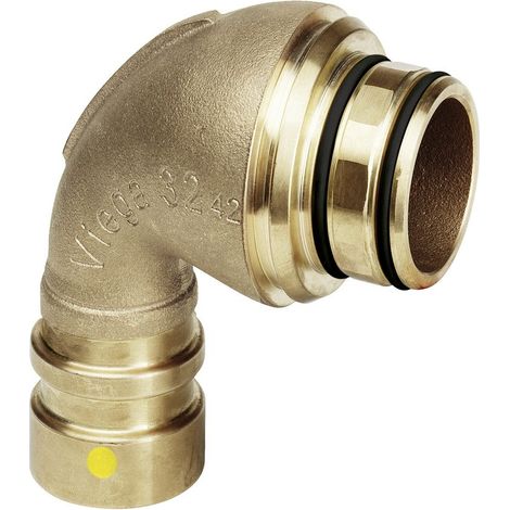 Viega Geopress Anschlussbogen 90 Grad mit SC-Contur 9694G, d. 32mm, Rotguss (1/2)