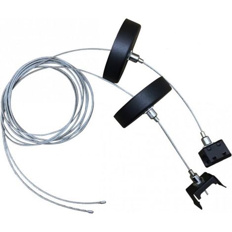 Kit de suspension Noir pour Rails Triphasés - SILAMP