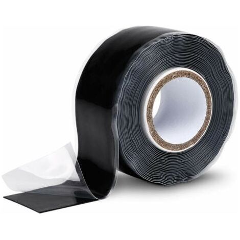 Ruban silicone isolant adhesif 25 mm x 3 m - ruban silicone noir - ruban adesif etanche, ruban silicone, scotch magique, ruban anti fuite, réparation fuite plomberie (1/5)