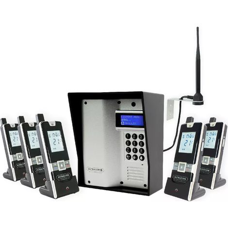 Interphone 600m autonome sans-fil - UltraCOM3 visière noire + 5 combinés + antenne : "contourner obstacle / pilier" (1/5)