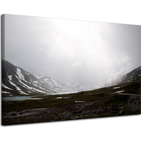 Leinwanddruck Natur Tal Berge 120x80 cm