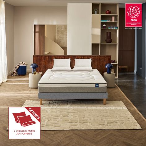 Pack matelas hybride 160x200 cm Bultex Move + 2 oreillers 60x60 cm Bultex Memo 3-en-1 offerts - Move (1/5)