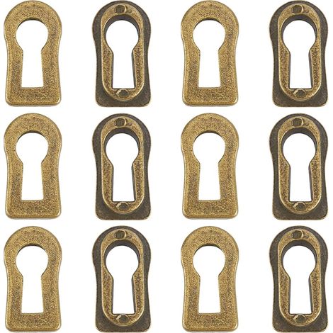 12 pièce Cache Serrure en Alliage de Zinc Finition Bronze Antique pour Commode Porte de Meuble Ou Serrure 20.5x11mm (1/5)