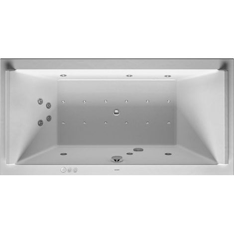 Baignoire Bain à remous rectangulaire STARCK 212 l 180x90 blanc, 2 dossiers Combi-Syst P