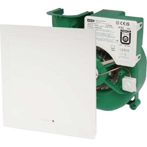 Helios ELS NFC F Ventilatoreinsatz mit Fassade, Volumenströme 7,5-100m3/h wählbar, mit Feuchtesensor, Timer, Intervallfunktion