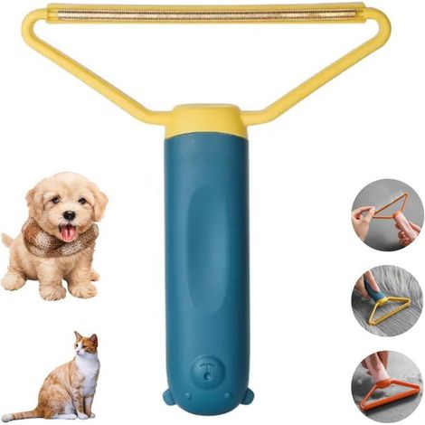 1 pièce Accessoire de nettoyage poils animaux, tête métal+plastique, écologique portable, double usage pour maison et voyage