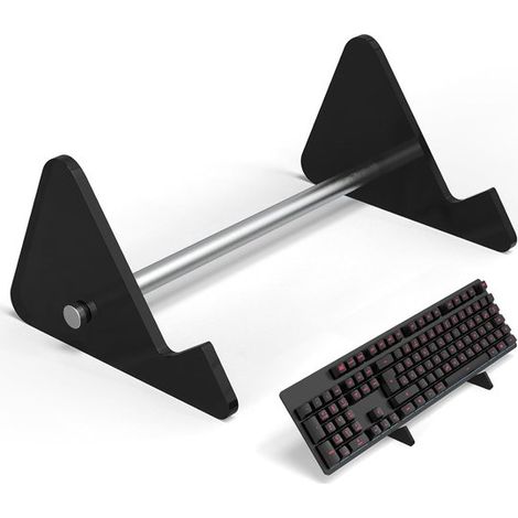 Support de clavier 1 niveau en acrylique et alliage, amovible, pour bureau et espace de travail à domicile, capacité 1 clavier, noir, 12 x 16 x 8 cm (1/5)