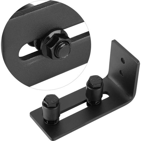Quincaillerie de guidage inférieure de porte de grange coulissante en acier au carbone réglable pour fixation murale (1/5)