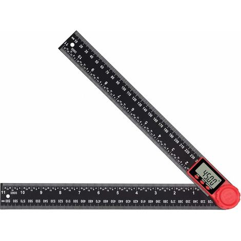 Rapporteur d'angle numérique LCD 12 pouces, outil de mesure 360°, règle multifonctionnelle en nylon de 300 mm avec fonction zéro et verrouillage. (1/5)
