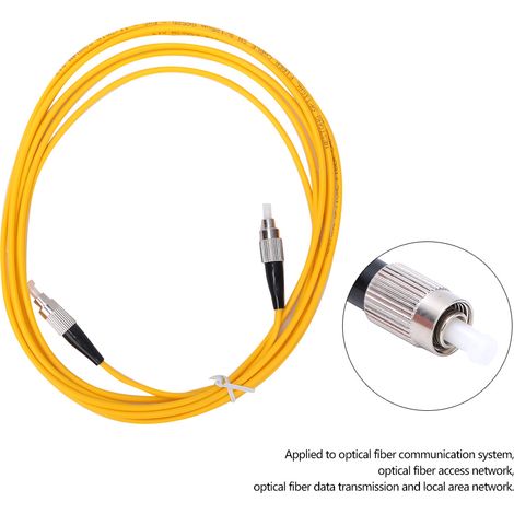 Lot de 2 cordons de brassage fibre optique monomode 3m FC/UPC vers FC/UPC jaunes gaine PVC ferrules céramiques (1/5)