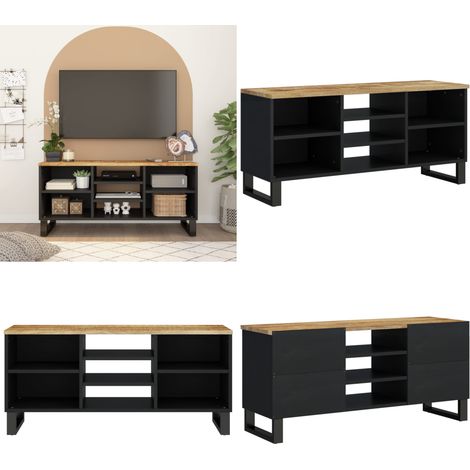 Meuble TV 100x33x46 cm bois de manguier et d'ingénierie - Meubles Tv - Meuble Tv - Support Tv - Unité Tv - Meuble Salle Séjour - Home & Living (1/5)