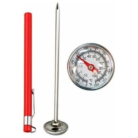 Thermomètre de sol écologique en acier inoxydable SS304 Étanche Plage de température 0°C à 220°C Précision ±2°C (1/5)