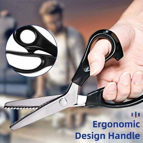 Ciseaux à tissus professionnels zigzag en acier inoxydable – ciseaux de tailleur et cranter pour couture au mètre – poignée ergonomique pour adultes et enfants (1/2)