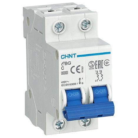Disjoncteur résidentiel bipolaire Chint Electric 6kA EBG-2  16A