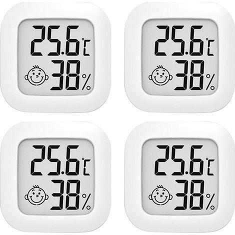 [JAMAIS UTILISÉ] 4 Thermomètre d'ambiance, Mini humidimètre numérique LCD, thermomètre d'intérieur facile à utiliser, thermomètre d'humidité multifonctionnel (1/4)