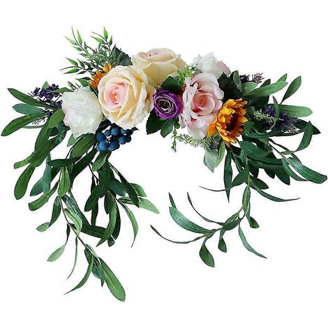 Künstlicher Kranz, Sturz, Hochzeit, Stuhldekoration, Zuhause, Wohnzimmer, Party, Wanddekoration, Girlande, Geschenk (1/5)