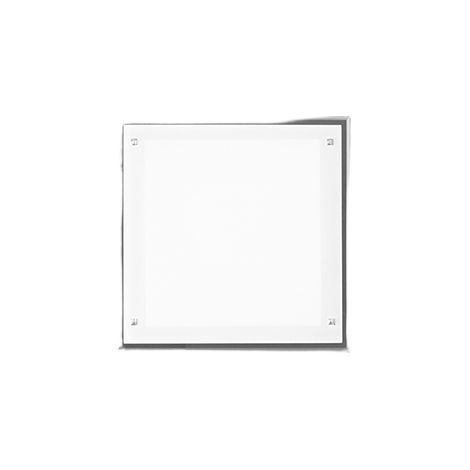 Plafonnier Led Carré En Verre Blanc 30W Cct Réglable 42,5X42,5 Cm, Design Moderne Avec Structure En Métal Et Aluminium Blanc - Marque Perenz (1/3)