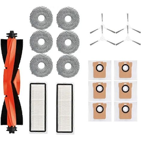 Accessoires pour aspirateur robot Xiaomi X20+ / X20 Plus : sac à poussière, chiffon de nettoyage, brosse principale latérale, filtre HEPA, pièces de rechange (1/5)