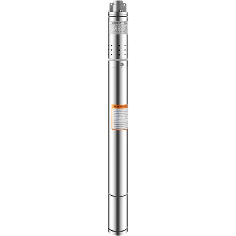 Pompe Immergée pour Puits 1000 L/h 55 m Pompe à Eau pour Puits Profond en Acier Inox, Pompe à Eau Électrique 370 W, Pompe de Puits Submersible Automatique Usage Domestique Agricole Industriel (1/5)