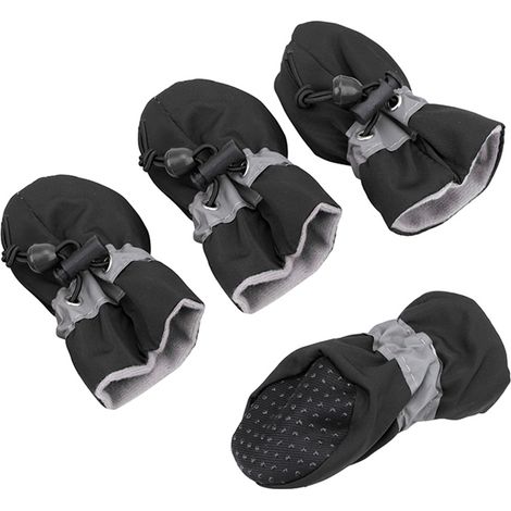 Rutschfeste Hundeschuhe, 4er-Set wasserdichte Stiefel für kleine Hunderassen, mit reflektierendem Streifen und Sohle (1/5)
