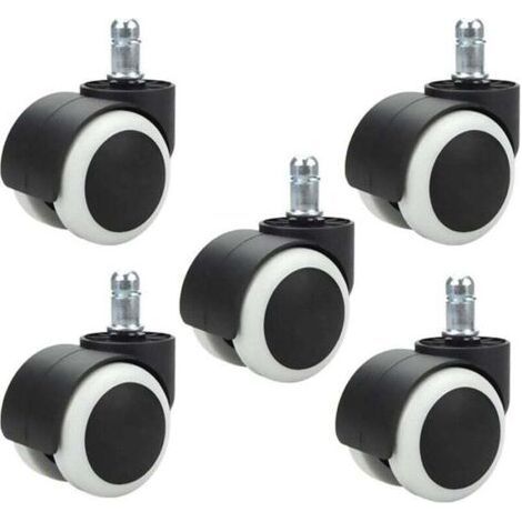 ALLIANDISUlisem 5-teiliges Set 48-mm-Bürostuhlrollen für Computerstühle, Schwenkrollen für Bürostühle, Ersatzrollen, Standard-Schaftgröße 11 mm x 20 mm, kratzfrei (1/5)
