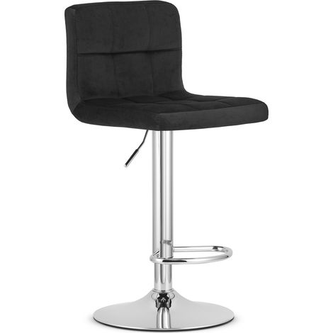 Tabouret Prot - velours noir / base chromée (1/5)