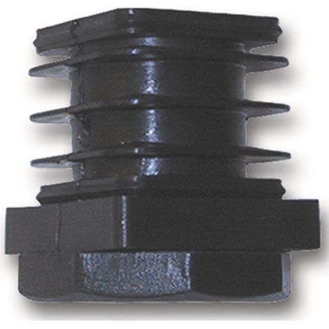 Höhenverstellschrauben mit Fußkappe 25x25 mm, Kunststoff schwarz
