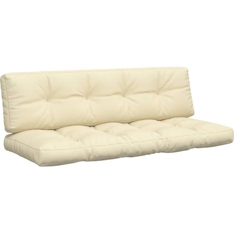 Coussins de palette lot de 2,Coussins d'extérieur crème tissu CFW172286 (1/5)