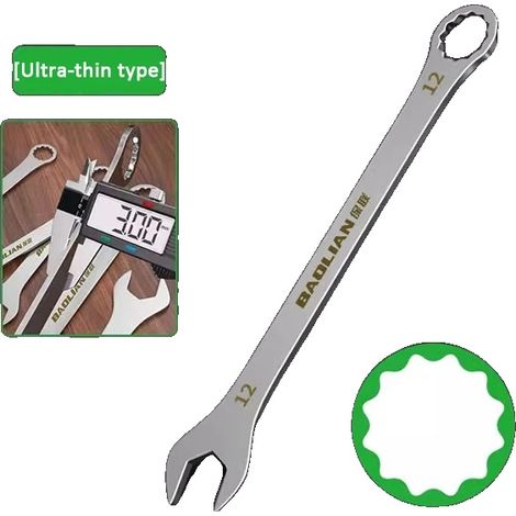 Llave ajustable, diseño versátil, construcción ultradelgada, 12 mm (1/2)