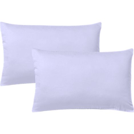 KLULK Set 2 Federe Per Cuscini Per Bambini 40x60 Cm,In Puro Cotone 100% Fibra Naturale In Tinta Unita Lilla  Made In Italy