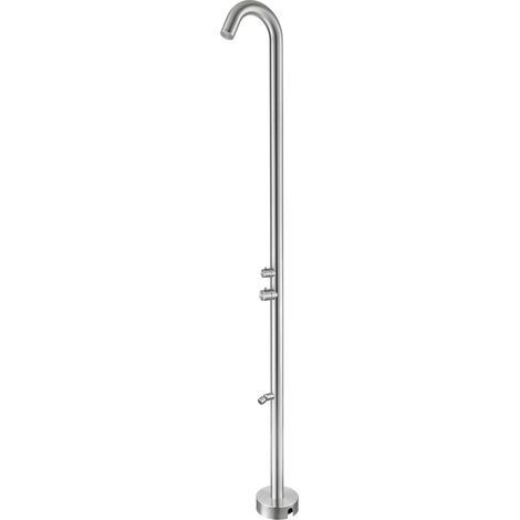 Douche extérieure en acier inoxydable 316L, eau chaude/froide, rince-pieds, acier brossé (TS1002)